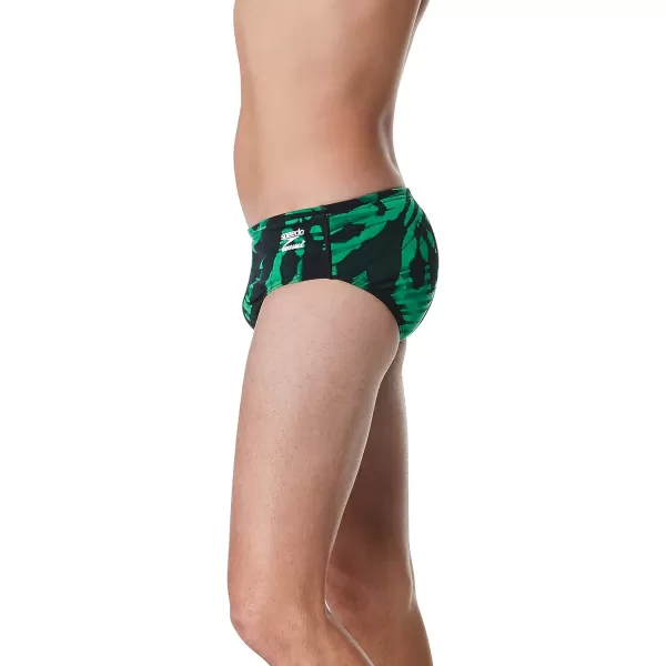 Speedo Mens Swimsuit Brief Endurance Printed Team ColorsReflected Speedo Green