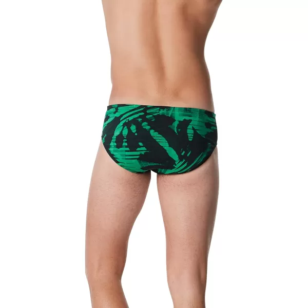 Speedo Mens Swimsuit Brief Endurance Printed Team ColorsReflected Speedo Green