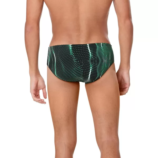 Speedo Mens Swimsuit Brief Endurance Printed Team ColorsSolar Speedo Green