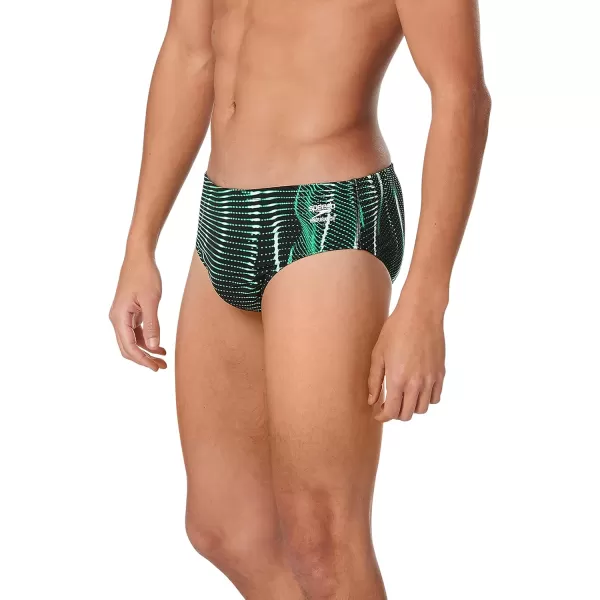 Speedo Mens Swimsuit Brief Endurance Printed Team ColorsSolar Speedo Green