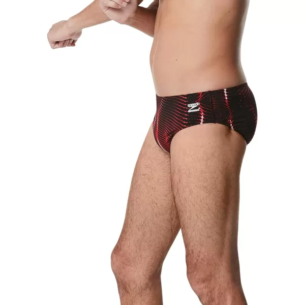 Speedo Mens Swimsuit Brief Endurance Printed Team ColorsSolar Speedo Red