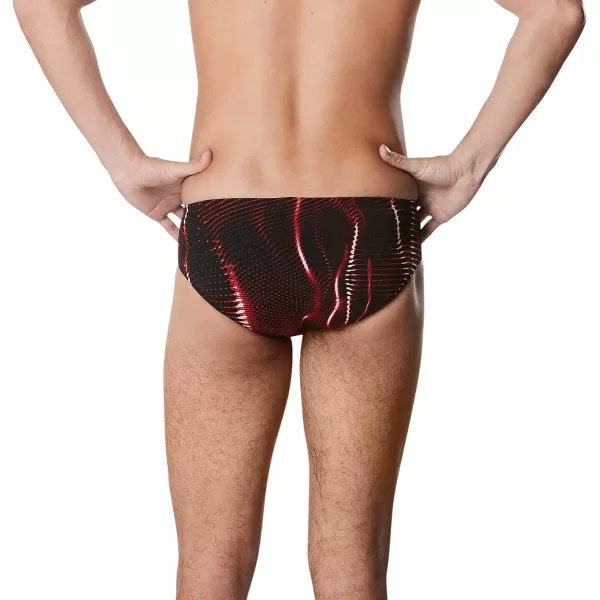 Speedo Mens Swimsuit Brief Endurance Printed Team ColorsSolar Speedo Red