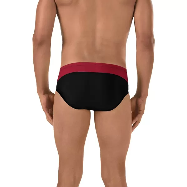 Speedo Mens Swimsuit Brief Endurance Splice Team ColorsDiscontinuedBlackMaroon Splice