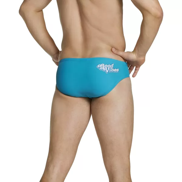 Speedo Mens Swimsuit Brief Endurance The One GraphicVibrant Turquoise