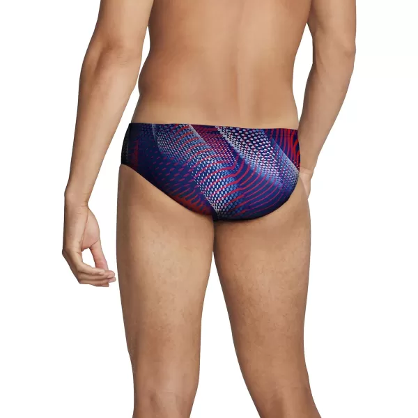 Speedo Mens Swimsuit Brief PowerFlex Eco Coded Riff Team ColorsRedWhiteBlue