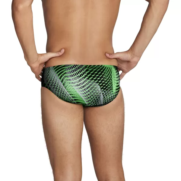 Speedo Mens Swimsuit Brief PowerFlex Eco Coded Riff Team ColorsSpeedo Green