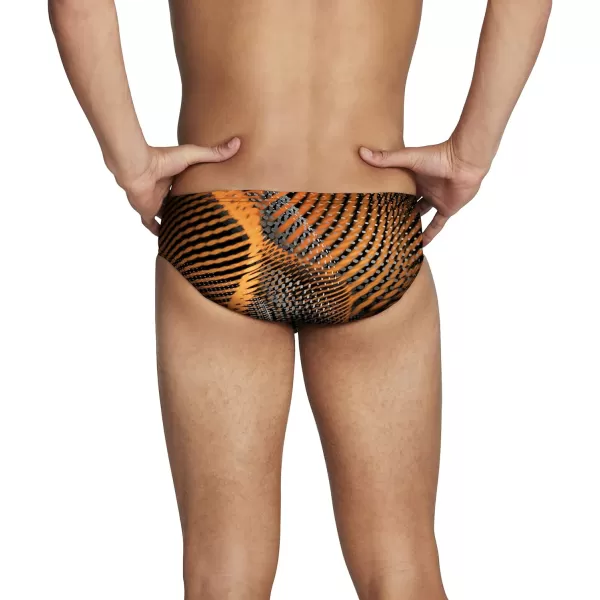 Speedo Mens Swimsuit Brief PowerFlex Eco Coded Riff Team ColorsSpeedo Orange