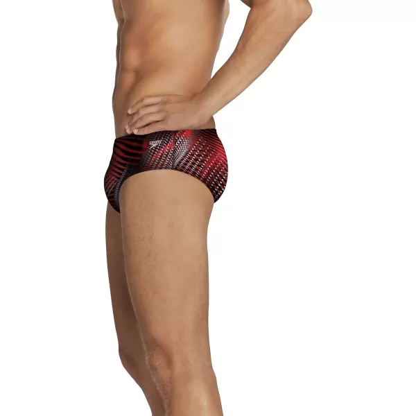 Speedo Mens Swimsuit Brief PowerFlex Eco Coded Riff Team ColorsSpeedo Red