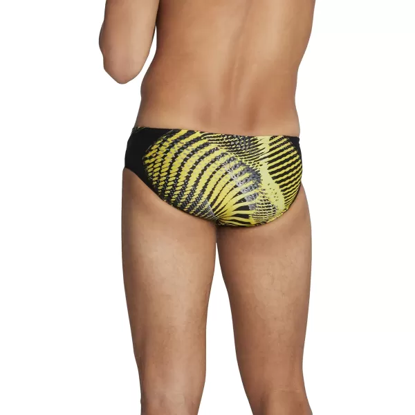 Speedo Mens Swimsuit Brief PowerFlex Eco Coded Riff Team ColorsSpeedo Yellow