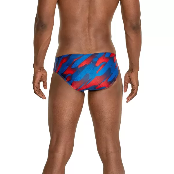 Speedo Mens Swimsuit Brief PowerFlex Eco Coded Riff Team ColorsWonder RedWhiteBlue