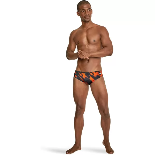 Speedo Mens Swimsuit Brief PowerFlex Eco Coded Riff Team ColorsWonder Speedo Orange