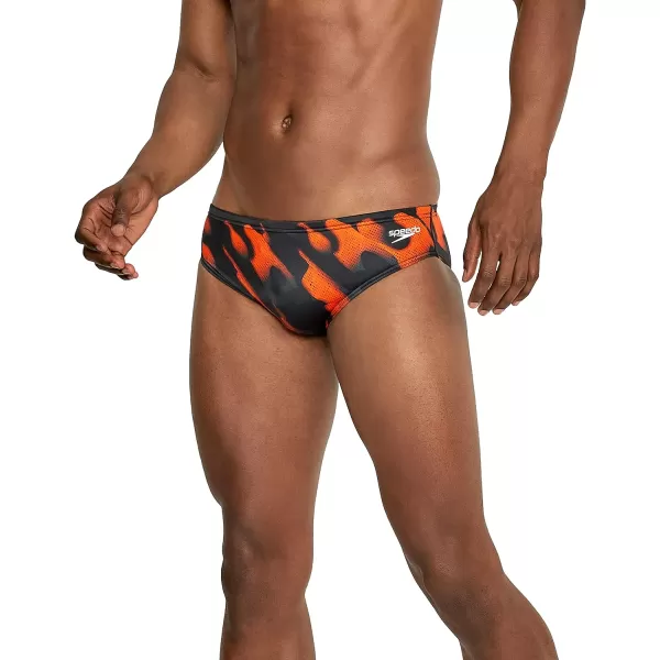 Speedo Mens Swimsuit Brief PowerFlex Eco Coded Riff Team ColorsWonder Speedo Orange