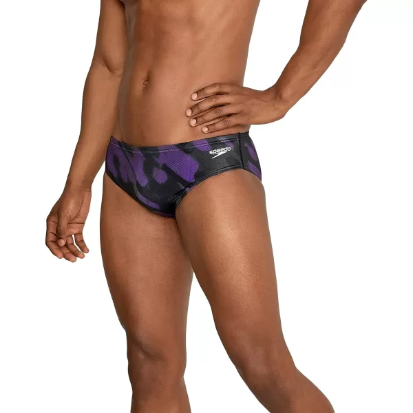 Speedo Mens Swimsuit Brief PowerFlex Eco Coded Riff Team ColorsWonder Speedo Purple
