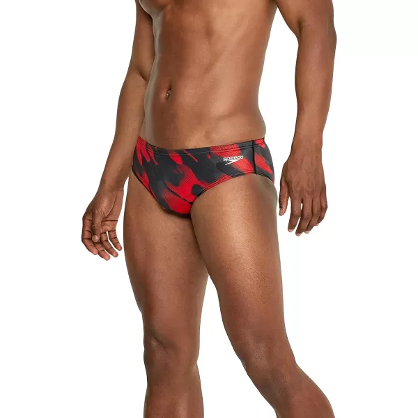 Speedo Mens Swimsuit Brief PowerFlex Eco Coded Riff Team ColorsWonder Speedo Red