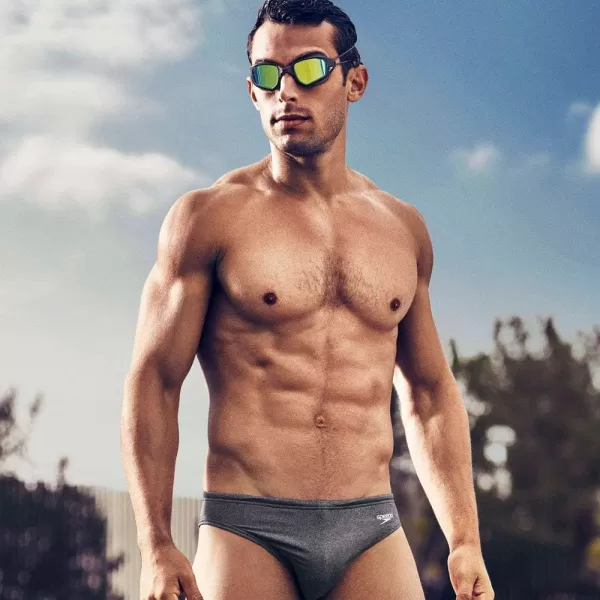 Speedo Mens Swimsuit Brief PowerFlex Eco Solar  Manufacturer DiscontinuedBlackBlack
