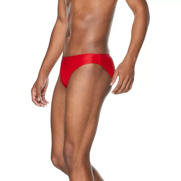 Speedo Mens Swimsuit Brief PowerFlex Eco SolarLogo High Risk Red