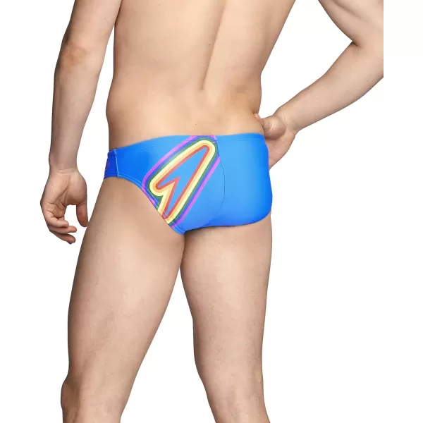 Speedo Mens Swimsuit Brief PowerFlex Eco SolarPride Team Blue
