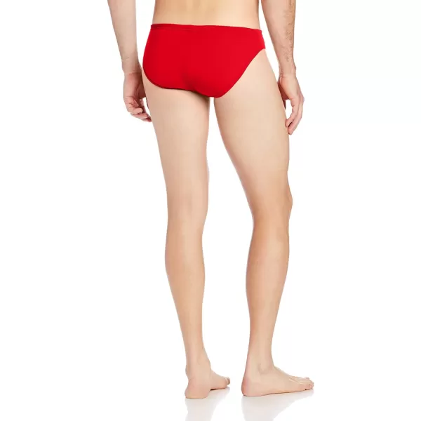 Speedo Mens Swimsuit Brief PowerFlex Eco SolarUs Red