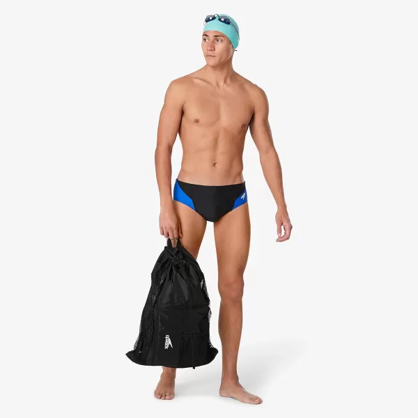 Speedo Mens Swimsuit Brief Powerflex Eco Revolve Splice Team ColorsBlackBlue