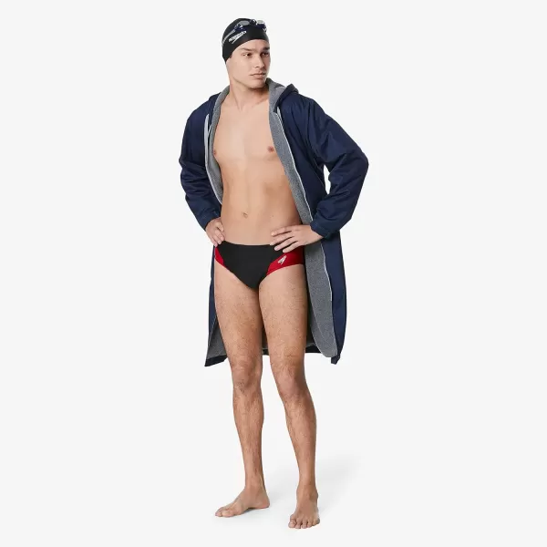 Speedo Mens Swimsuit Brief Powerflex Eco Revolve Splice Team ColorsBlackRed