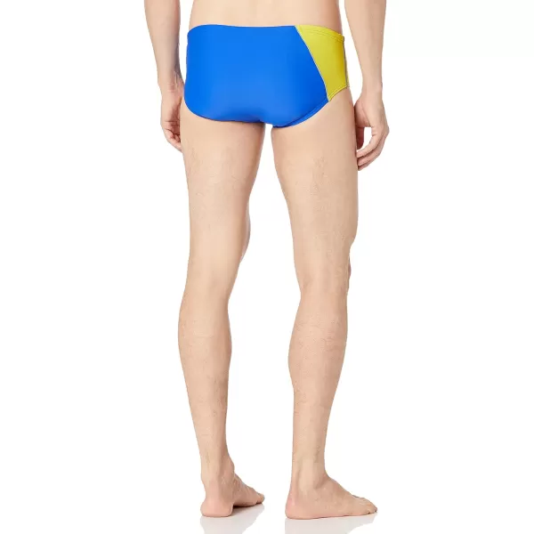 Speedo Mens Swimsuit Brief Powerflex Eco Revolve Splice Team ColorsSapphireGold