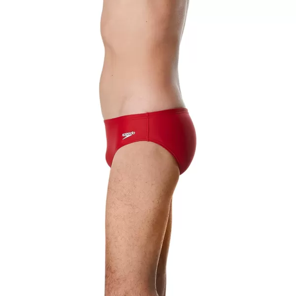 Speedo Mens Swimsuit Brief Powerflex Eco Solid AdultTrue Red