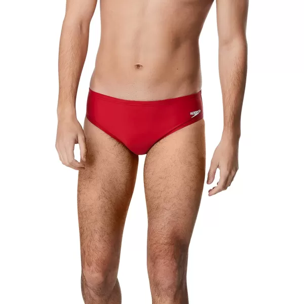 Speedo Mens Swimsuit Brief Powerflex Eco Solid AdultTrue Red