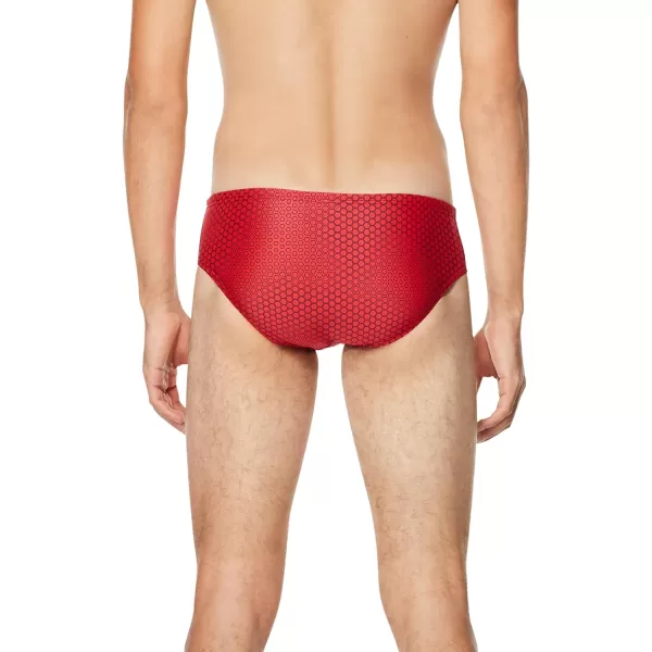 Speedo Mens Swimsuit Brief ProLT Printed Team ColorsHex Speedo Red