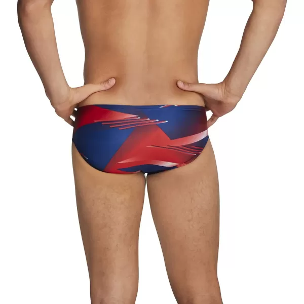 Speedo Mens Swimsuit Brief ProLT Printed Team ColorsLane RedWhiteBlue