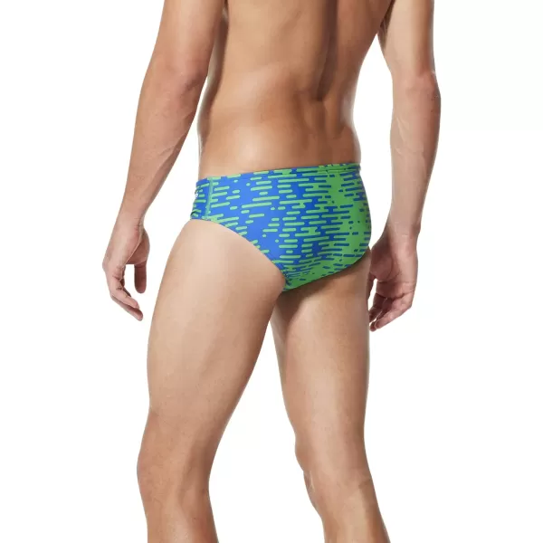 Speedo Mens Swimsuit Brief ProLT Printed Team ColorsModern BlueGreen