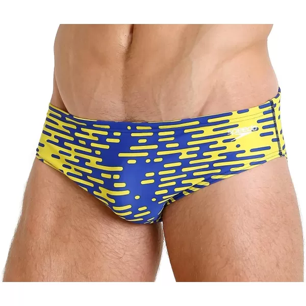 Speedo Mens Swimsuit Brief ProLT Printed Team ColorsModern SapphireGold