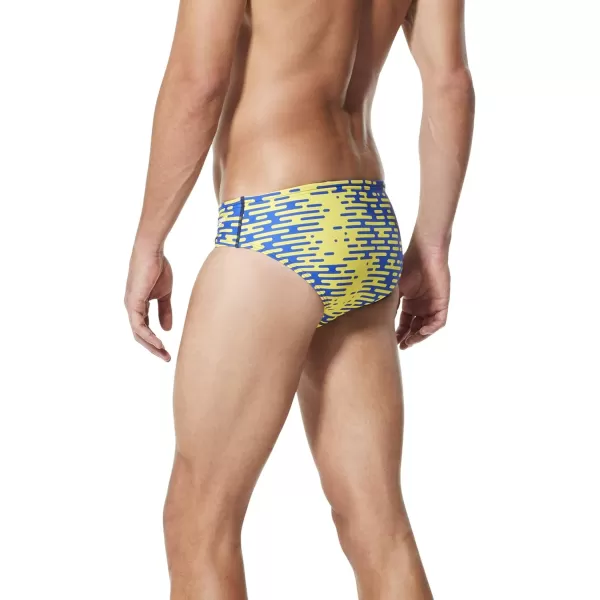 Speedo Mens Swimsuit Brief ProLT Printed Team ColorsModern SapphireGold