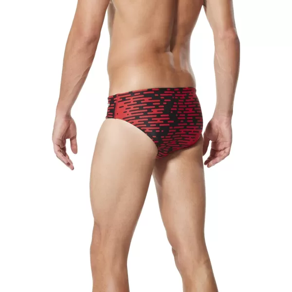 Speedo Mens Swimsuit Brief ProLT Printed Team ColorsModern Speedo Red