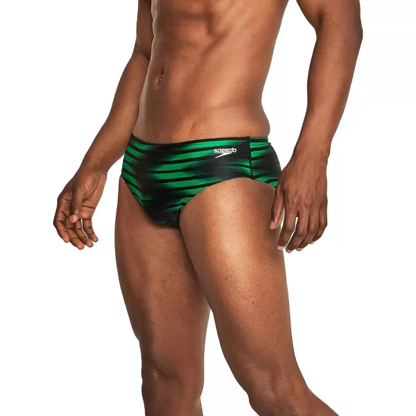 Speedo Mens Swimsuit Brief ProLT Printed Team ColorsSharp Bright Green