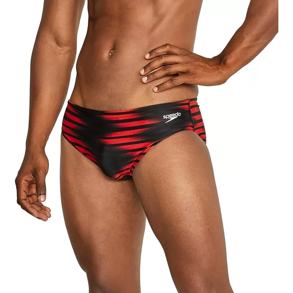 Speedo Mens Swimsuit Brief ProLT Printed Team ColorsSharp High Risk Red