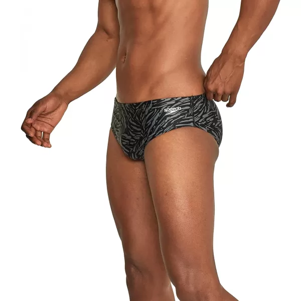 Speedo Mens Swimsuit Brief ProLT Printed Team ColorsTiger Anthracite