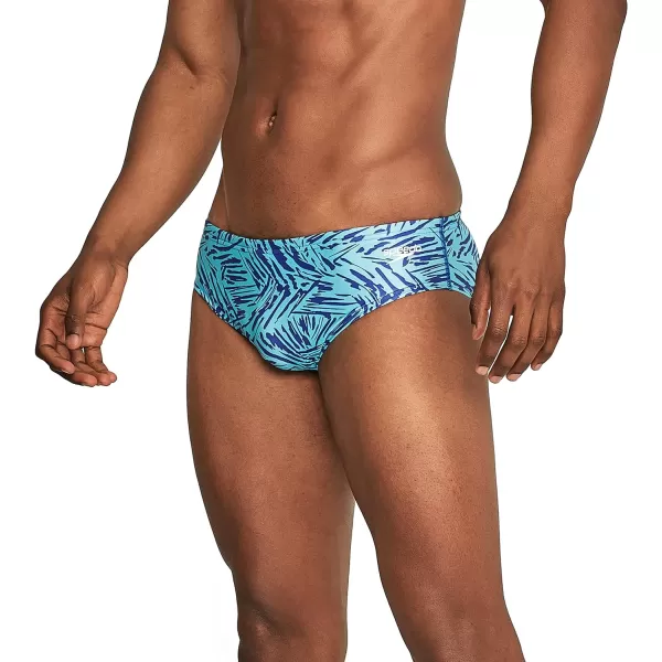 Speedo Mens Swimsuit Brief ProLT Printed Team ColorsTiger Blue Atoll