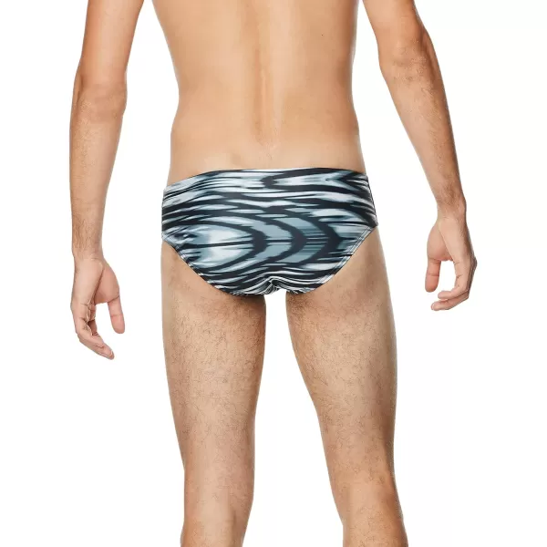 Speedo Mens Swimsuit Brief ProLT Printed Team ColorsWave BlackWhite