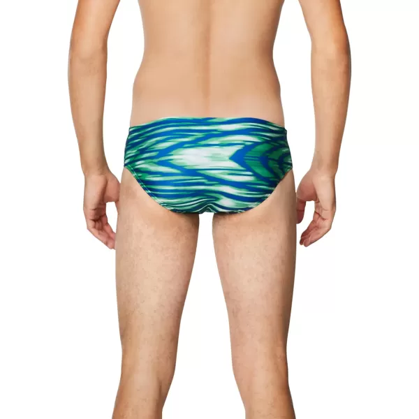 Speedo Mens Swimsuit Brief ProLT Printed Team ColorsWave BlueGreen