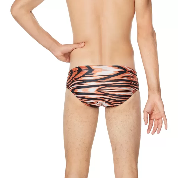 Speedo Mens Swimsuit Brief ProLT Printed Team ColorsWave Speedo Orange