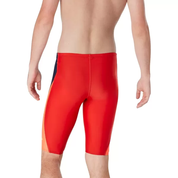 Speedo Mens Swimsuit Jammer Eco Prolt Solid Team ColorsBlock Team NavyRed