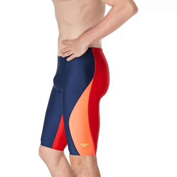 Speedo Mens Swimsuit Jammer Eco Prolt Solid Team ColorsBlock Team NavyRed