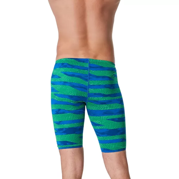 Speedo Mens Swimsuit Jammer Endurance Printed Team ColorsContort Speedo BlueGreen