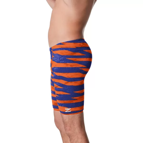 Speedo Mens Swimsuit Jammer Endurance Printed Team ColorsContort Speedo NavyOrange