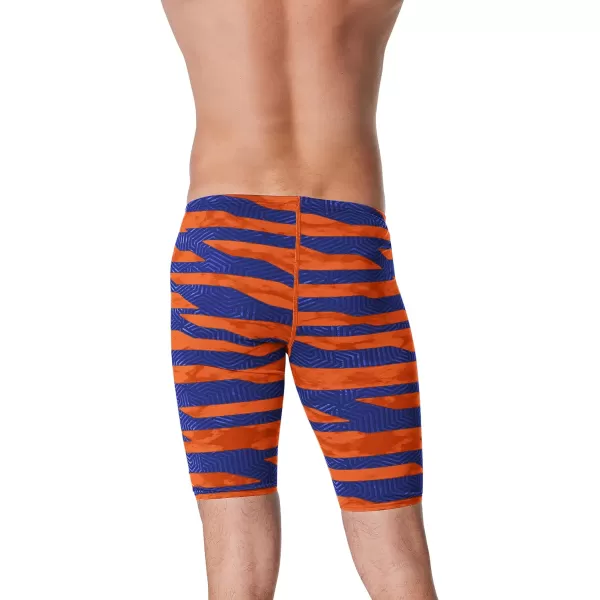 Speedo Mens Swimsuit Jammer Endurance Printed Team ColorsContort Speedo NavyOrange