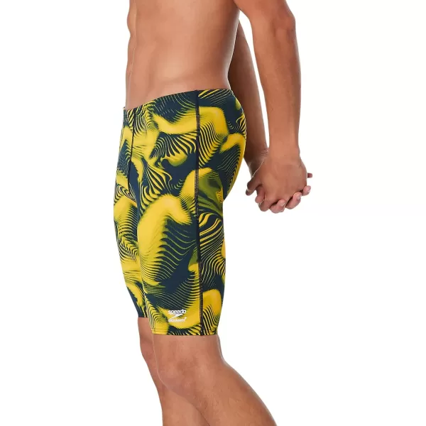 Speedo Mens Swimsuit Jammer Endurance Printed Team ColorsFusion NavyGold