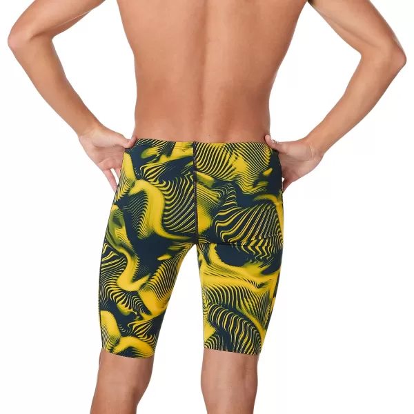 Speedo Mens Swimsuit Jammer Endurance Printed Team ColorsFusion NavyGold