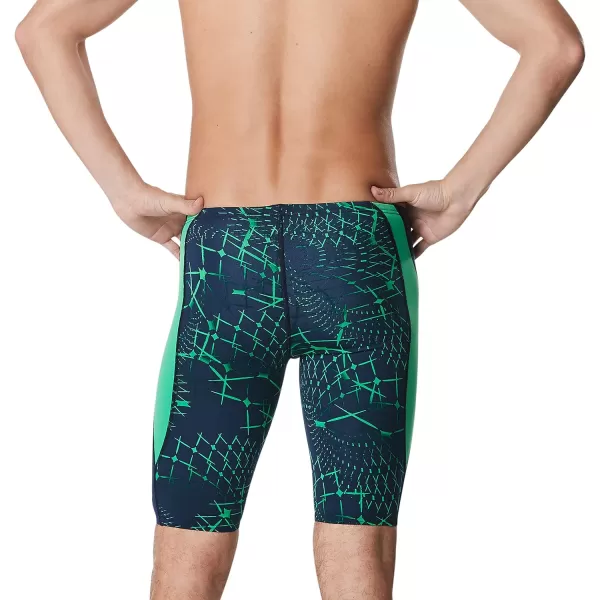 Speedo Mens Swimsuit Jammer Endurance Printed Team ColorsGalactic BlueGreen