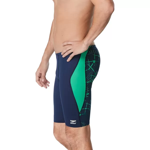 Speedo Mens Swimsuit Jammer Endurance Printed Team ColorsGalactic BlueGreen