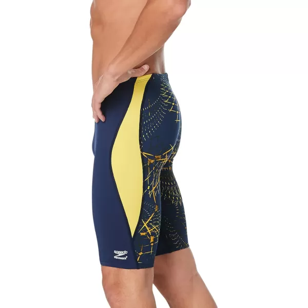 Speedo Mens Swimsuit Jammer Endurance Printed Team ColorsGalactic NavyGold